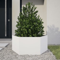 Jardinière blanc hexagone 104x90x45 cm acier 535516535516