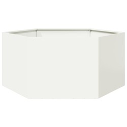 Jardinière blanc hexagone 104x90x45 cm acier 535516535516