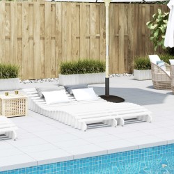Chaises longues lot de 2 blanc 205x60x31,5cm bois massif de pin 535517535517