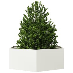 Jardinière blanc hexagone 138x120x45 cm acier 535522535522