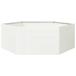 Jardinière blanc hexagone 138x120x45 cm acier 535522535522