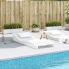 Chaise longue blanc 205x80x31,5 cm bois massif de pin 535523535523