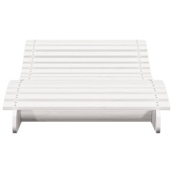 Chaise longue blanc 205x80x31,5 cm bois massif de pin 535523535523