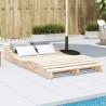 Chaise longue 205x110x31,5 cm bois massif de pin 535528535528