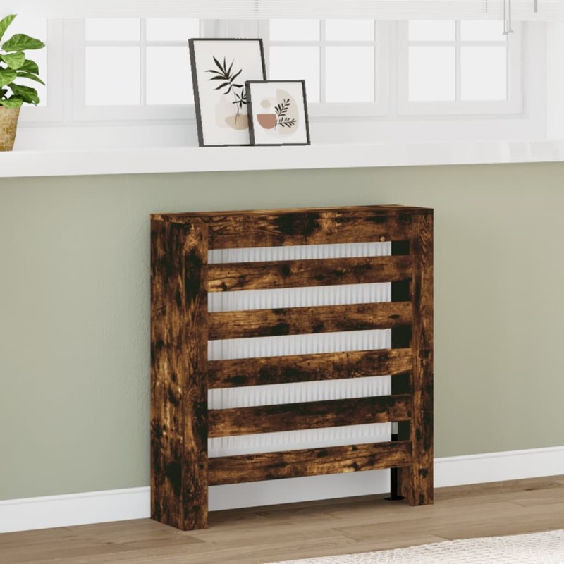 Cache-radiateur chêne fumé 78x20x82 cm bois d'ingénierie 535539535539