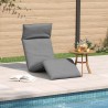 Chaise longue pliante gris 175x54x8,5 cm tissu oxford 535544535544