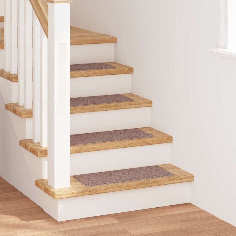 Tapis Antidérapants pour Escaliers 15 pcs Marron clair 535548535548