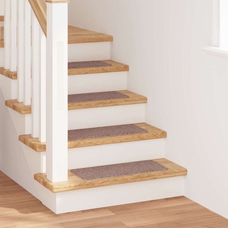 Tapis Antidérapants pour Escaliers 15 pcs Marron clair 535548535548