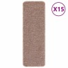 Tapis Antidérapants pour Escaliers 15 pcs Marron clair 535548535548