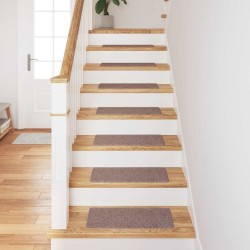 Tapis Antidérapants pour Escaliers 15 pcs Marron clair 535548535548