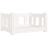 Lit pour chien blanc 55,5x45,5x28 cm bois de pin solide 535553535553