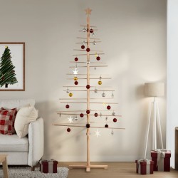 Arbre de Noël en bois pour décoration 210 cm bois massif de pin 535554535554