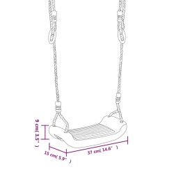   Siège de balançoire avec échelle de corde bleu 37x15 cm PE 535577535577