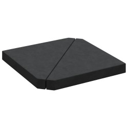 Plaques de poids de parasol 2 pcs triangulaire granit noir 14kg 535583535583
