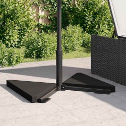 Plaques de poids de parasol 2 pcs triangulaire granit noir 14kg 535583535583