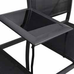 Banc de jardin à 2 places 131 cm Acier et textilène Noir 535585535585