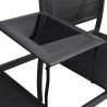Banc de jardin à 2 places 131 cm Acier et textilène Noir 535585535585