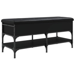 Banc à chaussures noir 102x42x45 cm bois d'ingénierie 535589535589