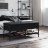 Banc à chaussures noir 102x42x45 cm bois d'ingénierie 535589535589