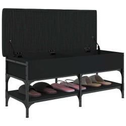 Banc à chaussures noir 102x42x45 cm bois d'ingénierie 535589535589