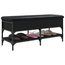 Banc à chaussures noir 102x42x45 cm bois d'ingénierie 535589535589