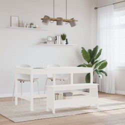 Banc d'entrée Blanc 100x28x45 cm Bois massif Pin 535594535594