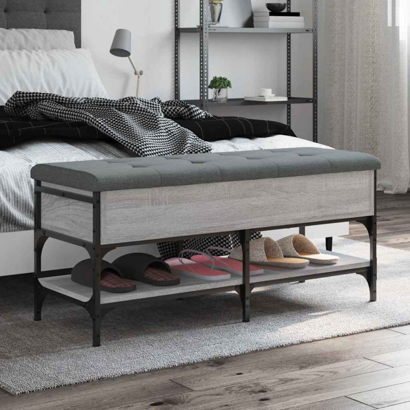 Banc à chaussures sonoma gris 102x42x45 cm bois d'ingénierie 535595535595