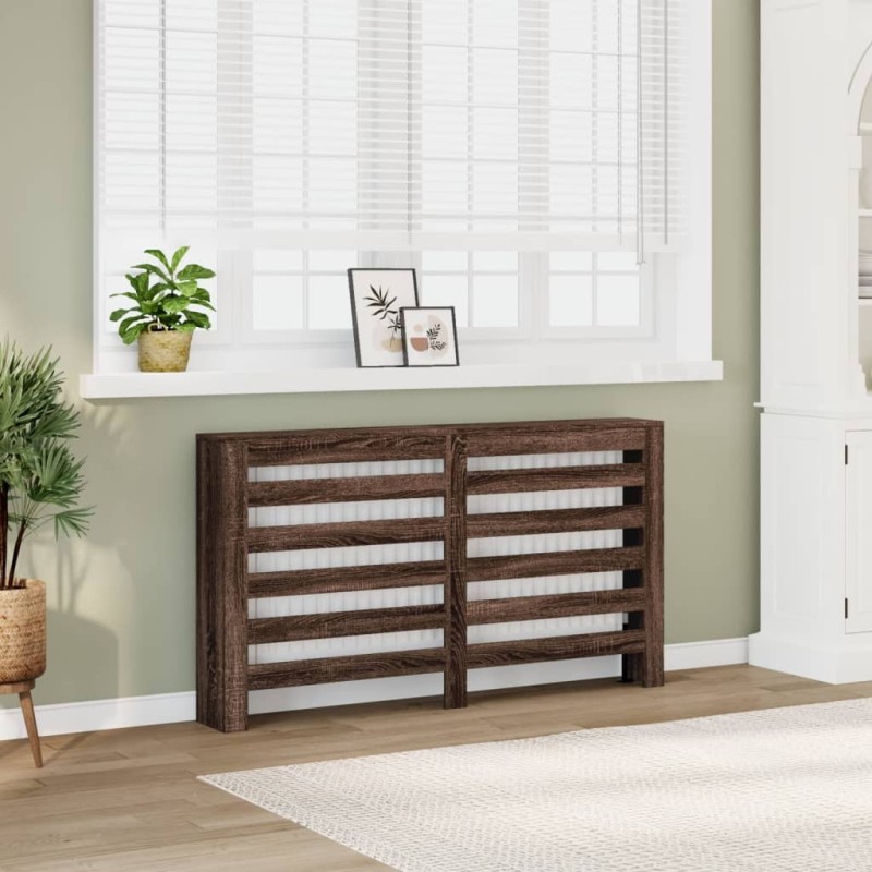 Cache-radiateur chêne marron 149x20x82 cm bois d'ingénierie 535596535596