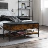 Banc à chaussures chêne fumé 102x42x45 cm bois d'ingénierie 535597535597