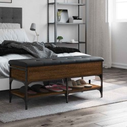 Banc à chaussures chêne marron 102x42x45 cm bois d'ingénierie 535599535599