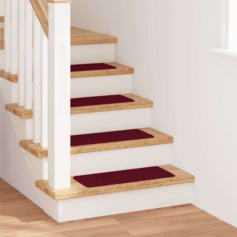 Tapis Antidérapants pour Escaliers 15 pcs Bordeaux 60 x 25 cm 535609535609