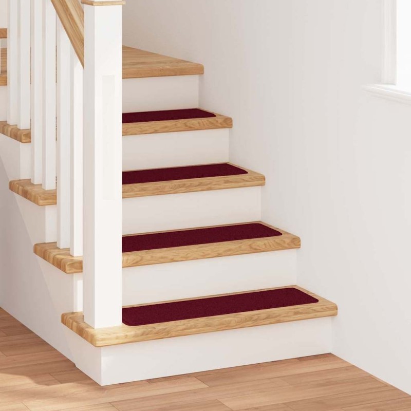 Tapis Antidérapants pour Escaliers 15 pcs Bordeaux 75 x 20 cm 535612535612