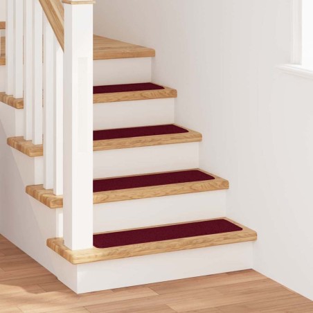 Tapis Antidérapants pour Escaliers 15 pcs Bordeaux 75 x 20 cm 535612535612