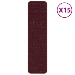 Tapis Antidérapants pour Escaliers 15 pcs Bordeaux 75 x 20 cm 535612535612