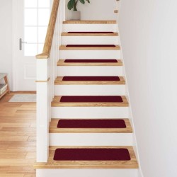 Tapis Antidérapants pour Escaliers 15 pcs Bordeaux 75 x 20 cm 535612535612