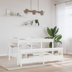 Banc d'entrée blanc 160x28x45 cm bois de pin massif 535615535615