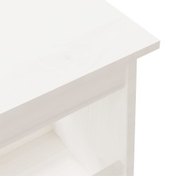 Banc d'entrée blanc 160x28x45 cm bois de pin massif 535615535615