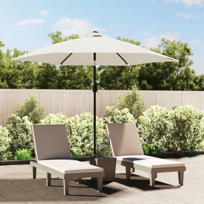 Parasol sable blanc avec Poteau en Acier 3 m 535618535618