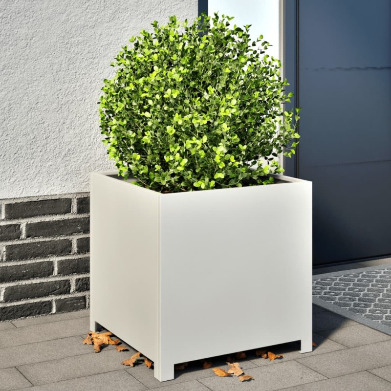 Jardinière blanc 50x50x50 cm acier 535619535619