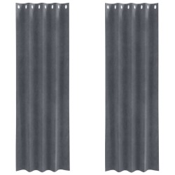 Rideaux occultants 2 pcs Gris clair 140 x 225 cm Velours 535626535626