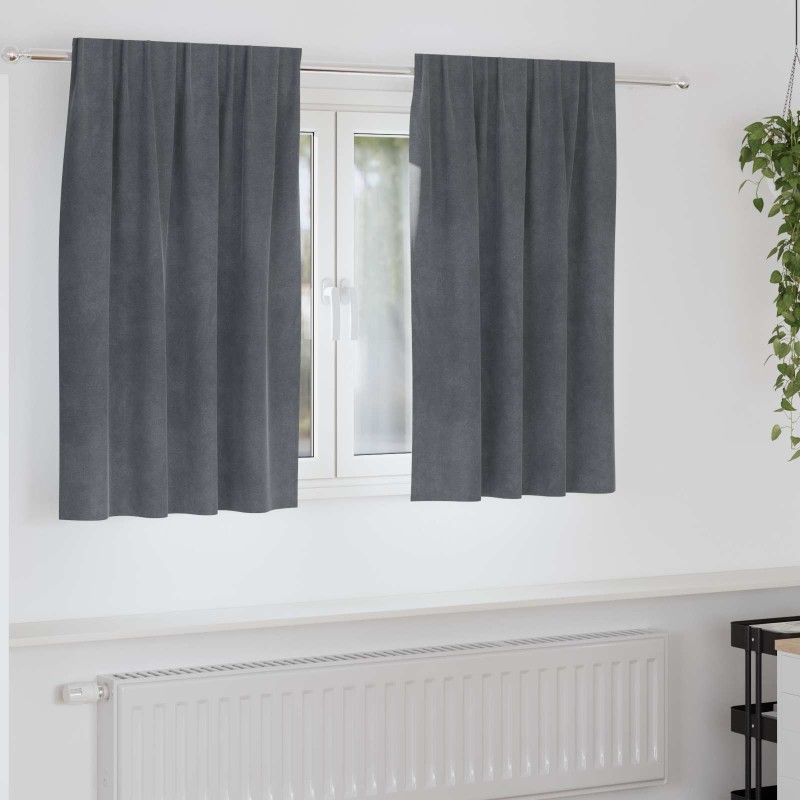 Rideaux occultants 2 pcs Gris clair 140 x 140 cm Velours 535627535627