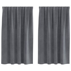 Rideaux occultants 2 pcs Gris clair 140 x 140 cm Velours 535627535627