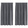 Rideaux occultants 2 pcs Gris clair 140 x 140 cm Velours 535627535627
