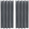 Rideaux occultants 2 pcs Gris clair 140 x 175 cm Velours 535628535628