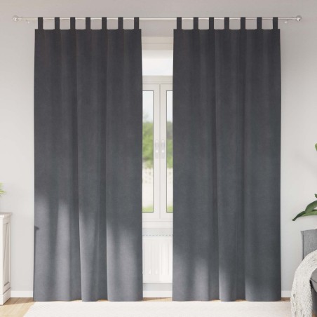 Rideaux occultants 2 pcs Gris clair 140 x 225 cm Velours 535630535630