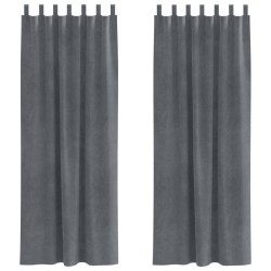 Rideaux occultants 2 pcs Gris clair 140 x 225 cm Velours 535630535630