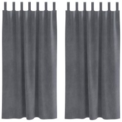 Rideaux occultants 2 pcs Gris clair 140 x 175 cm Velours 535633535633