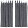 Rideaux occultants 2 pcs Gris clair 140 x 175 cm Velours 535633535633