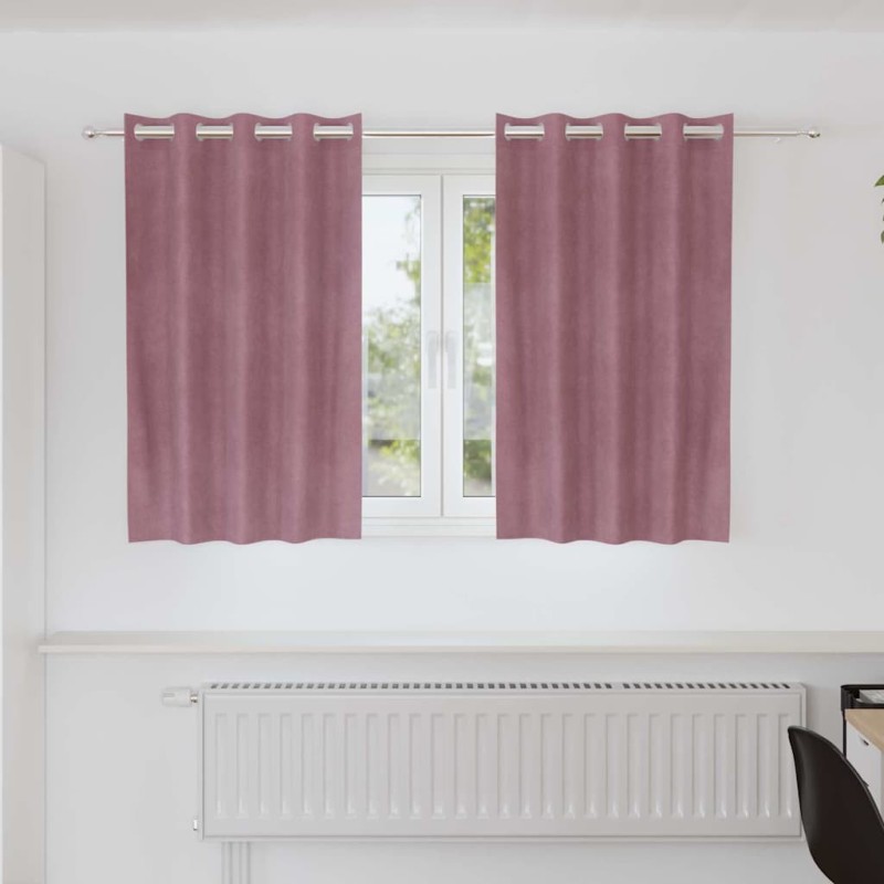 Rideaux occultants 2 pcs Rose foncé 140 x 140 cm Velours 535634535634