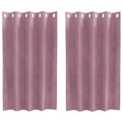 Rideaux occultants 2 pcs Rose foncé 140 x 140 cm Velours 535634535634